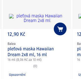 Balea pleťová maska Hawaiian Dream 2x8 ml - dm drogerie aktualniletaky.eu