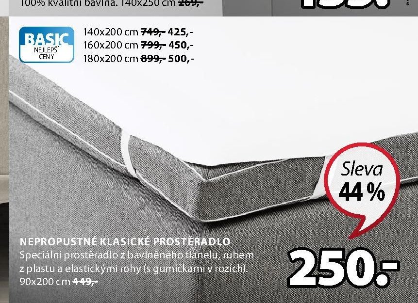 Nepropustné klasické prostěradlo