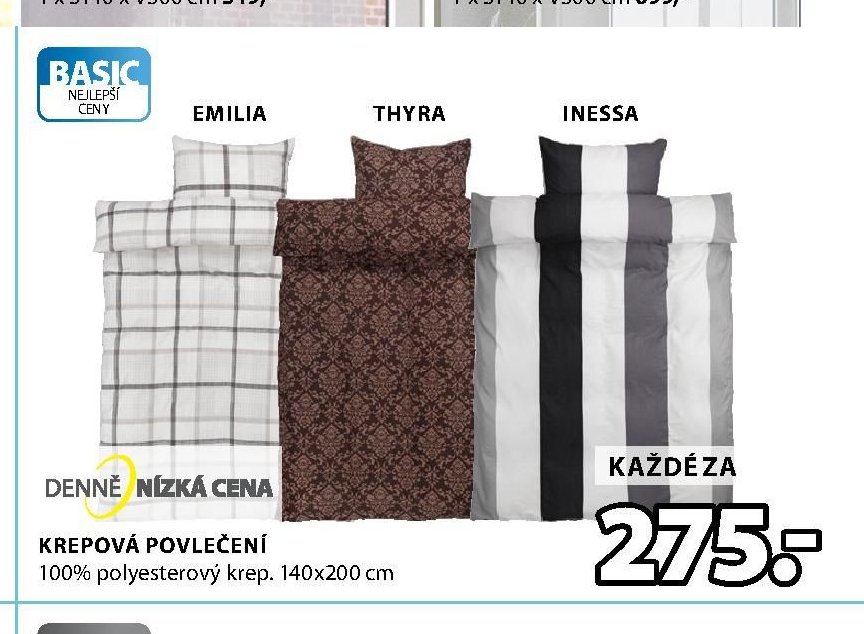 KREPOVÁ POVLEČENÍ EMILIA, THYRA, INESSA