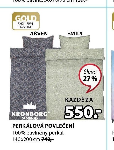 PERKÁLOVÁ POVLEČENÍ ARVEN, EMILY