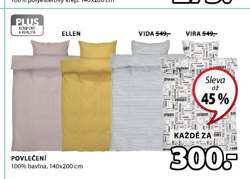 POVLEČENÍ ELLEN, VIDA, VIRA