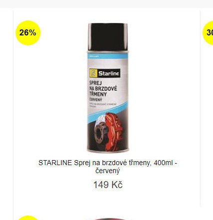 STARLINE Sprej na brzdové třmeny, 400ml - červený