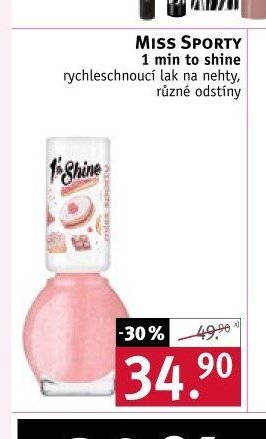 MISS SPORTY 1 min to shine lak na nehty
