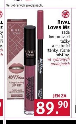 RIVAL LOVES ME sada konturovací tužky a matující rtěnky