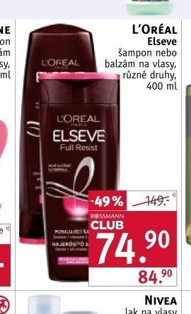 L'Oréal Elseve šampon nebo balzám na vlasy, různé druhy, 400 ml
