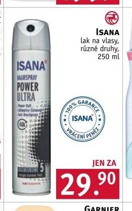Isana lak na vlasy, různé druhy, 250 ml