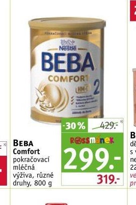 BEBA Comfort pokračovací mléčná výživa, různé druhy, 800 g