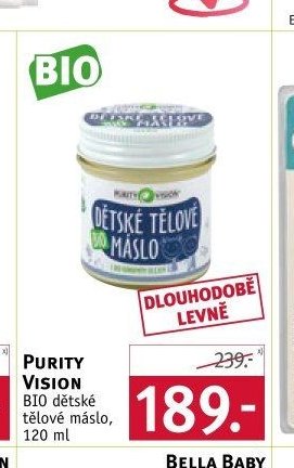 PURITY VISION BIO dětské tělové máslo