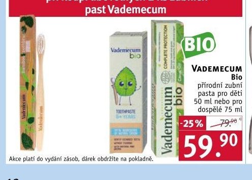 VADEMECUM Bio zubní pasta 50/75 ml