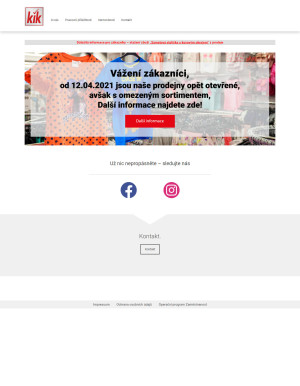 aktuální leták Kik textil 28.4.2021-4.5.2021