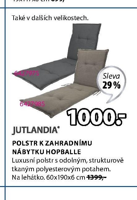POLSTR K ZAHRADNÍMU NÁBYTKU HOPBALLE