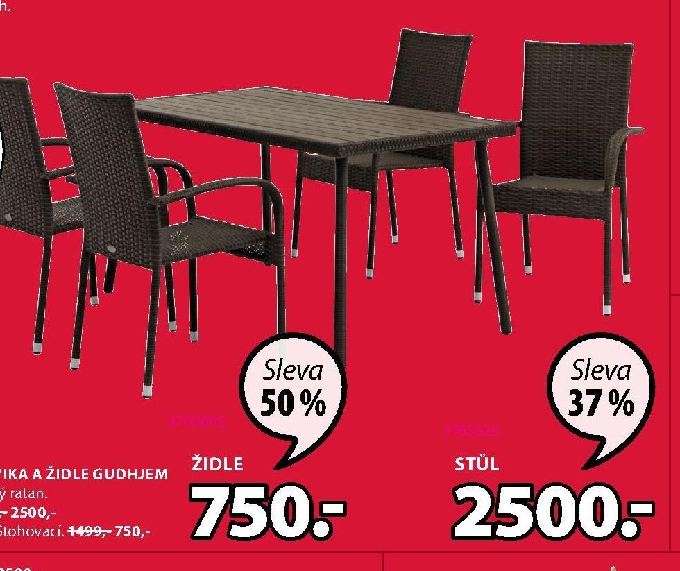 ZAHRADNÍ STŮL SANDVIKA A ŽIDLE GUDHJEM