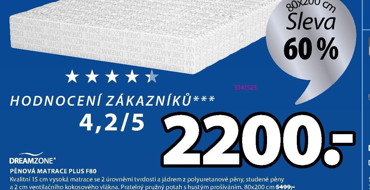 DREAMZONE PĚNOVÁ MATRACE PLUS F80
