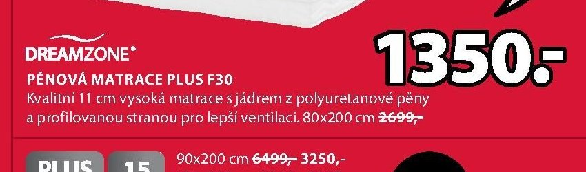 DREAMZONE PĚNOVÁ MATRACE PLUS F30