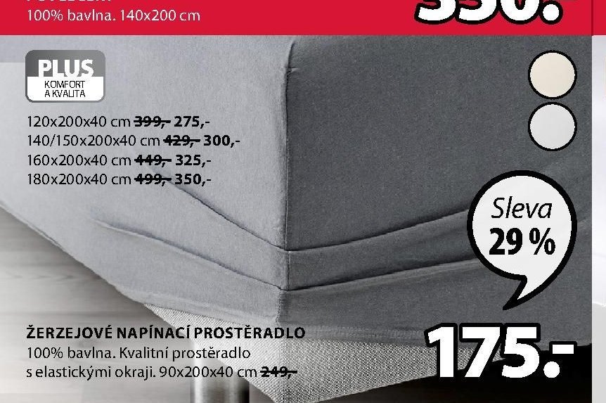 Žerzejové napínací prostěradlo