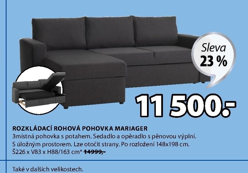 ROZKLÁDACÍ ROHOVÁ POHOVKA MARIAGER