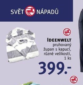 IDEENWELT pruhovaný župan s kapucí