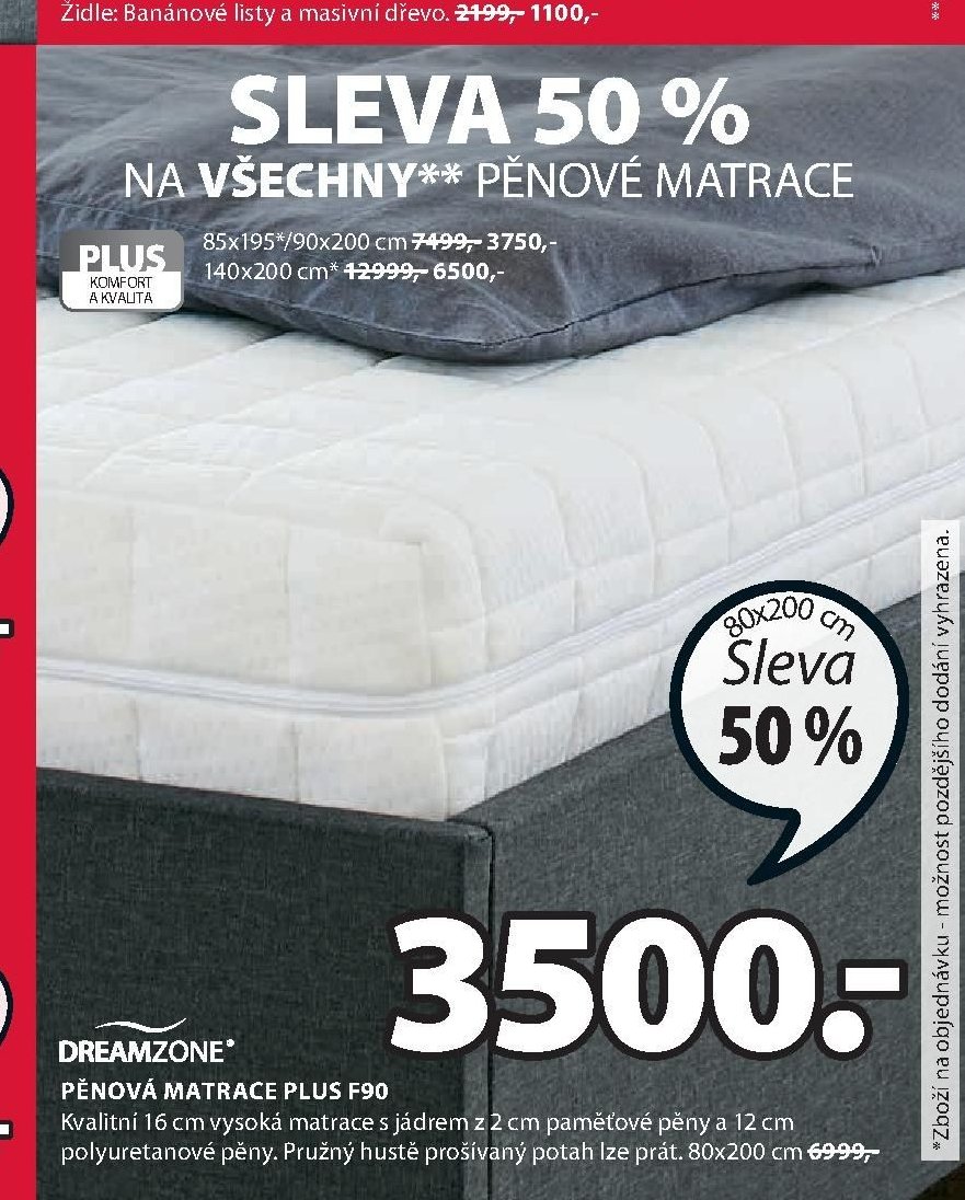 DREAMZONE PĚNOVÁ MATRACE PLUS F90