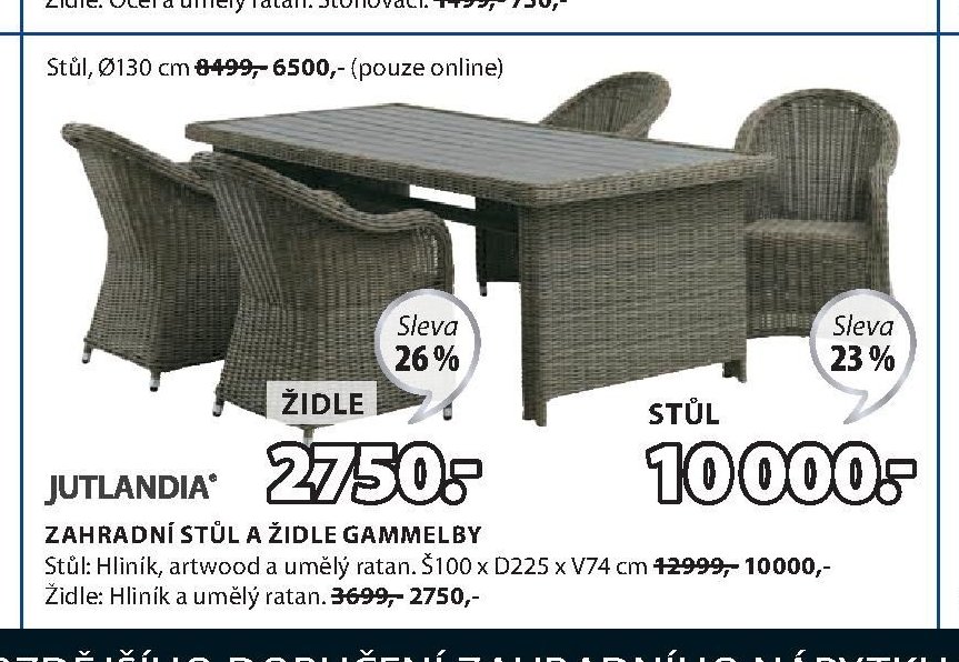 ZAHRADNÍ STŮL A ŽIDLE GAMMELBY