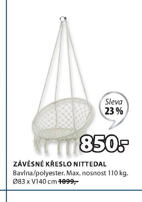 ZÁVĚSNÉ KŘESLO NITTEDAL