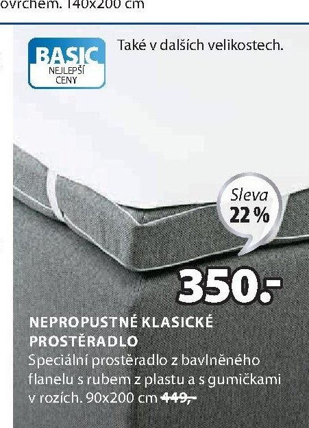Nepropustné klasické prostěradlo