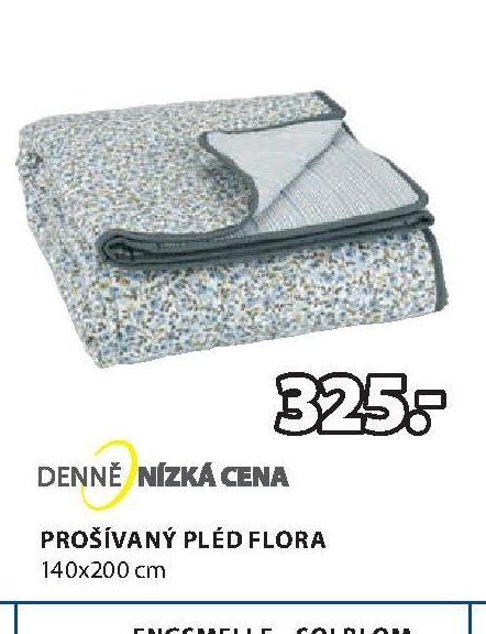 PROŠÍVANÝ PLÉD FLORA - Jysk aktualniletaky.eu