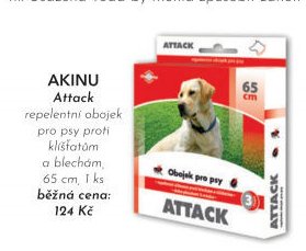 AKINU Attack repelentní obojek pro psy proti klíšťatům a blechám, 65 cm, 1 ks
