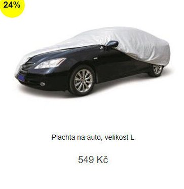 Plachta na auto, velikost L