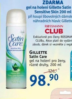 Gillette Satin Care gel na holení