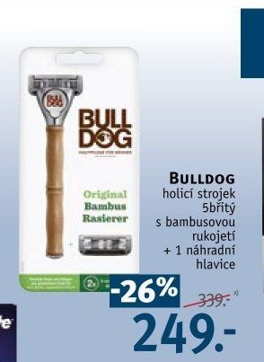 BULLDOG holicí strojek s bambusovou rukojetí