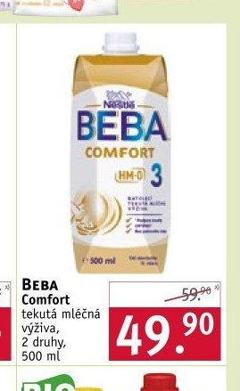 BEBA COMFORT tekutá mléčná výživa, 2 druhy, 500 ml