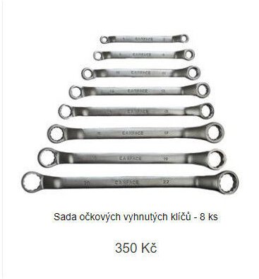 Sada očkových vyhnutých klíčů - 8 ks