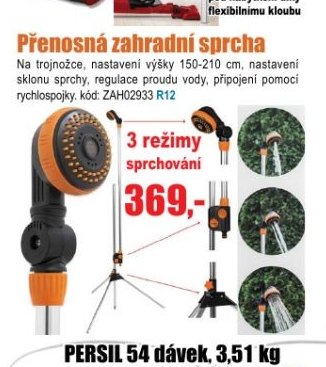 Přenosná zahradní sprcha