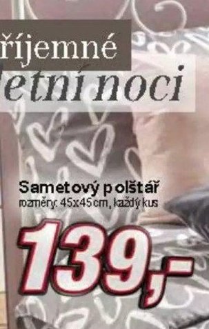 Sametový polštář