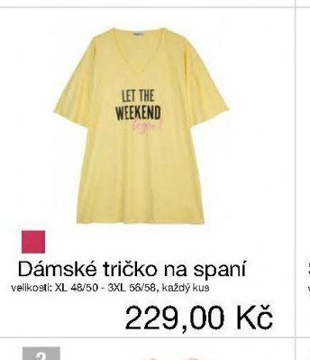 Dámské tričko na spaní