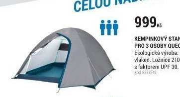 KEMPINKOVÝ STAN MH 100 PRO 3 OSOBY QUECHUA