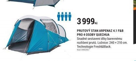 PRUTOVÝ STAN ARPENAZ 4.1 F&B PRO 4 OSOBY QUECHUA