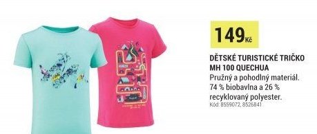DĚTSKÉ TURISTICKÉ TRIČKO MH 100 QUECHUA