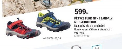 DĚTSKÉ TURISTICKÉ SANDÁLY MH 150 QUECHUA