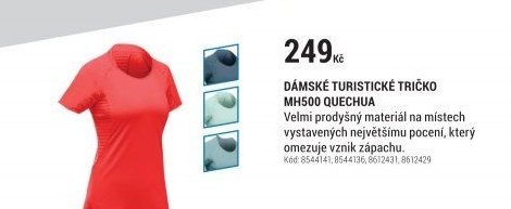 DÁMSKÉ TURISTICKÉ TRIČKO MH500 QUECHUA