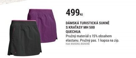 DÁMSKÁ TURISTICKÁ SUKNĚ S KRAŤASY MH 500 QUECHUA