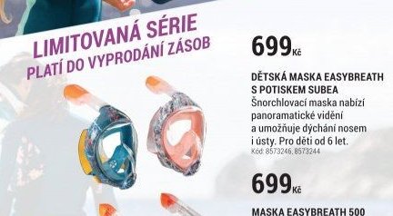DĚTSKÁ MASKA EASYBREATH S POTISKEM SUBEA