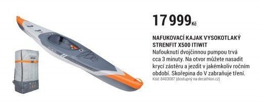 Nafukovací kajak vysokotlaký STRENFIT X500 ITIWIT