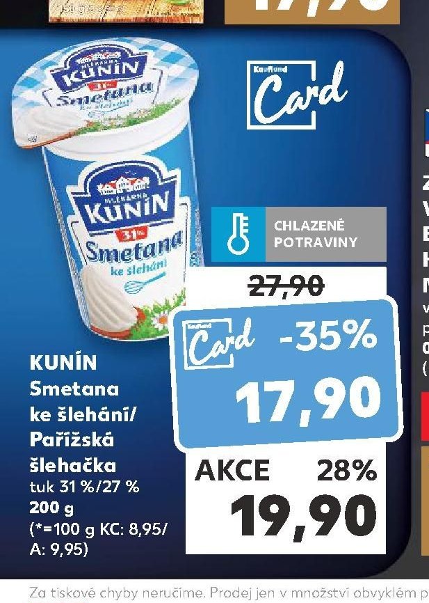 KUNÍN Smetana ke šlehání / Pařížská šlehačka