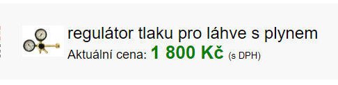 Regulátor tlaku pro láhve s plynem