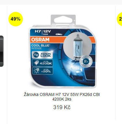 Žárovka OSRAM H7 12V 55W PX26d CBI 4200K 2ks