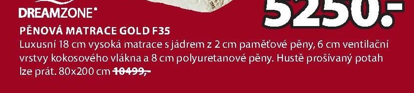 PĚNOVÁ MATRACE GOLD F35