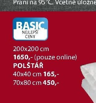 BASIC POLŠTÁŘ 40x40 cm, 70x80 cm