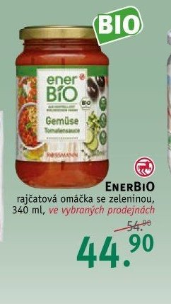 enerBIO rajčatová omáčka se zeleninou
