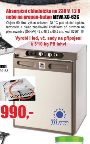 Absorpční chladnička na 230 V, 12 V nebo na propan-butan MEVA XC-62G - EVA.cz aktualniletaky.eu